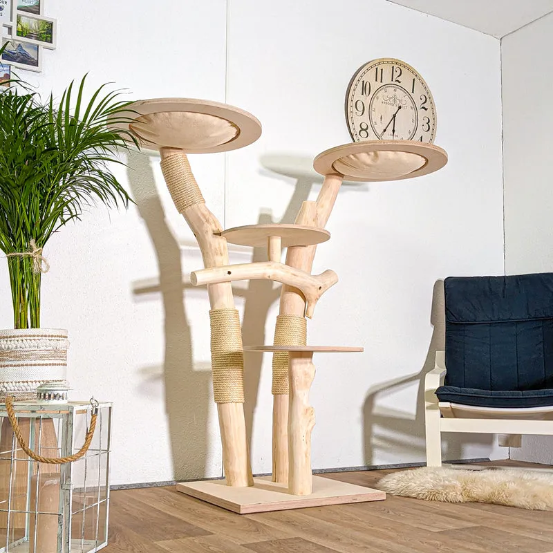 RESERVIERT - Naturkratzbaum 4437 Kratzbaum Natur Holz Design 140 cm hoch Katzenbaum