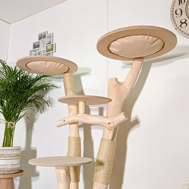 RESERVIERT - Naturkratzbaum 4437 Kratzbaum Natur Holz Design 140 cm hoch Katzenbaum