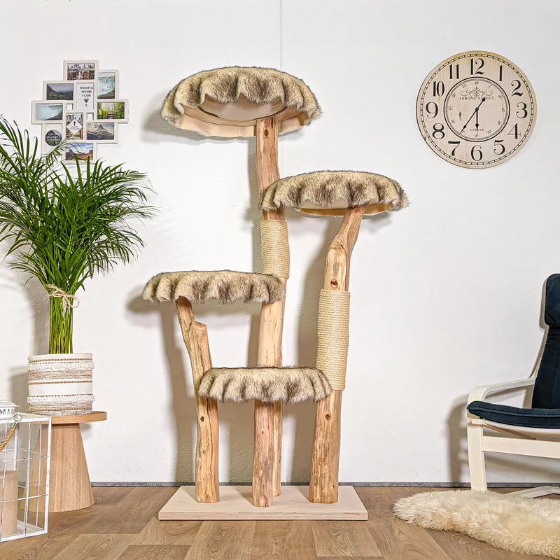 RESERVIERT - Naturkratzbaum 4436 Kratzbaum Natur Holz Design 175 cm hoch Katzenbaum