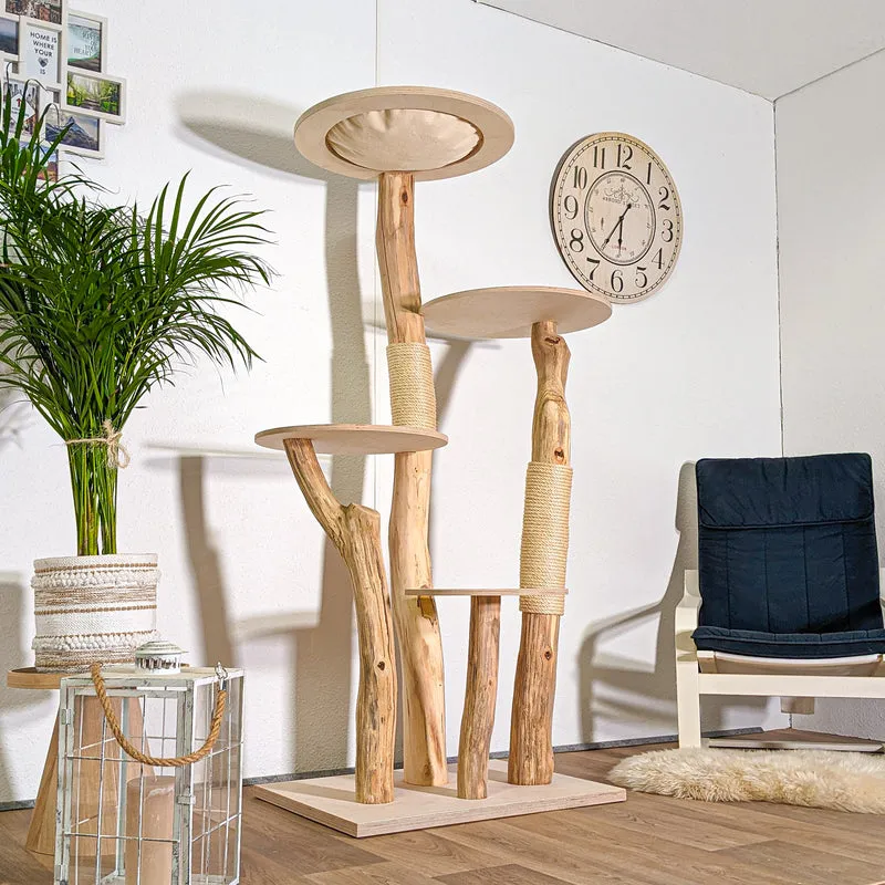 RESERVIERT - Naturkratzbaum 4436 Kratzbaum Natur Holz Design 175 cm hoch Katzenbaum