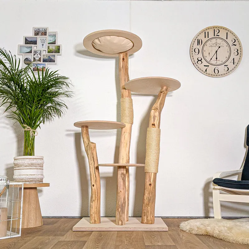 RESERVIERT - Naturkratzbaum 4436 Kratzbaum Natur Holz Design 175 cm hoch Katzenbaum