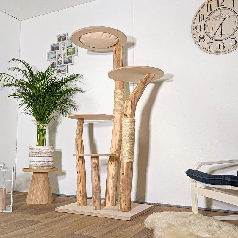 RESERVIERT - Naturkratzbaum 4436 Kratzbaum Natur Holz Design 175 cm hoch Katzenbaum