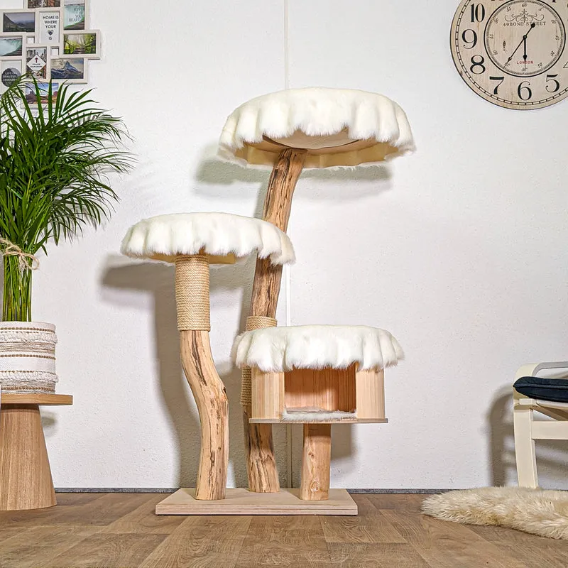 Naturkratzbaum 4435 Kratzbaum Natur Holz Design 133 cm hoch Katzenbaum