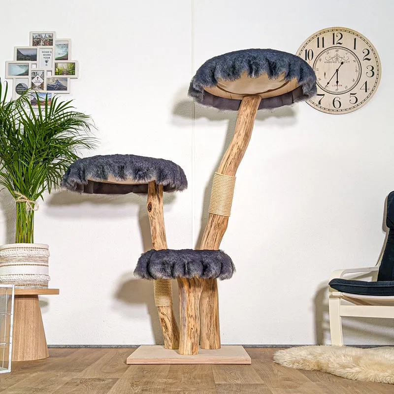 Naturkratzbaum 4434 Kratzbaum Natur Holz Design 155 cm hoch Katzenbaum