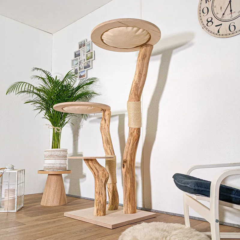 Naturkratzbaum 4434 Kratzbaum Natur Holz Design 155 cm hoch Katzenbaum