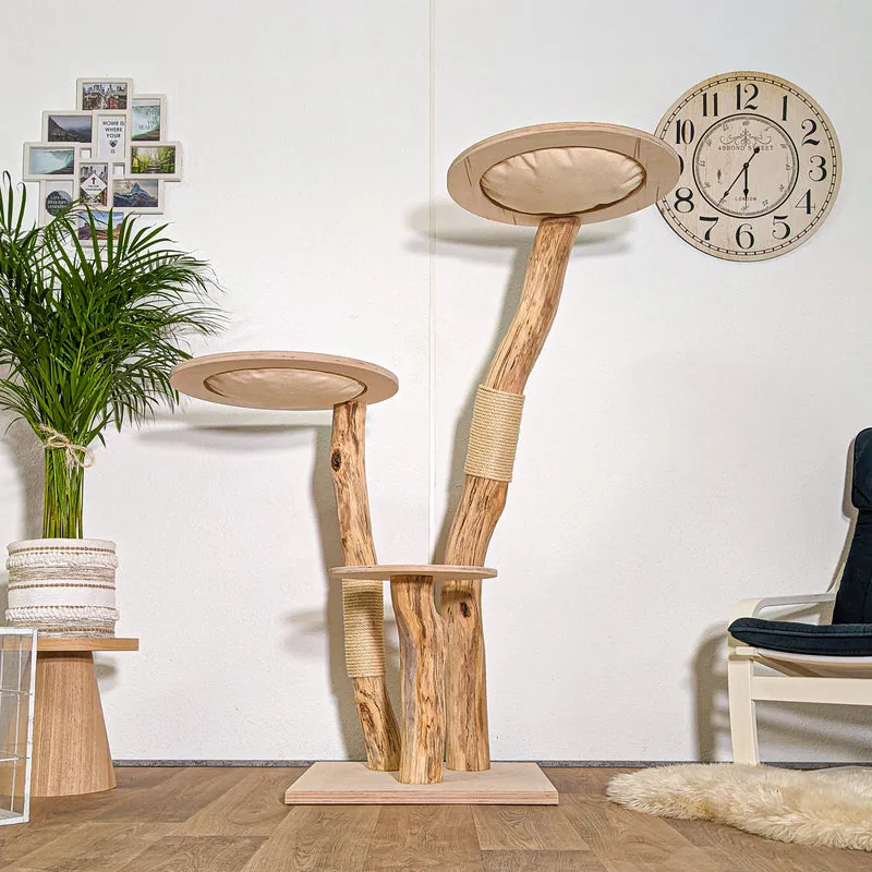 Naturkratzbaum 4434 Kratzbaum Natur Holz Design 155 cm hoch Katzenbaum
