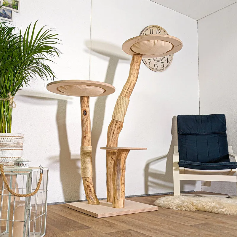 Naturkratzbaum 4434 Kratzbaum Natur Holz Design 155 cm hoch Katzenbaum