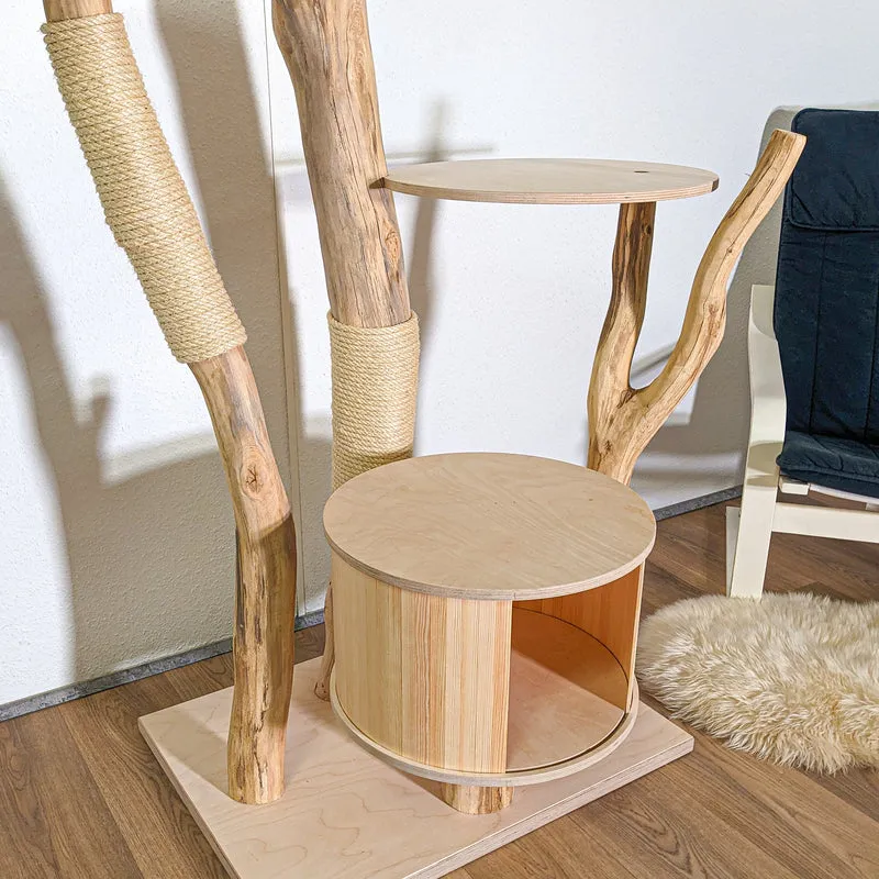 Naturkratzbaum 4433 Kratzbaum Natur Holz Design 175 cm hoch Katzenbaum