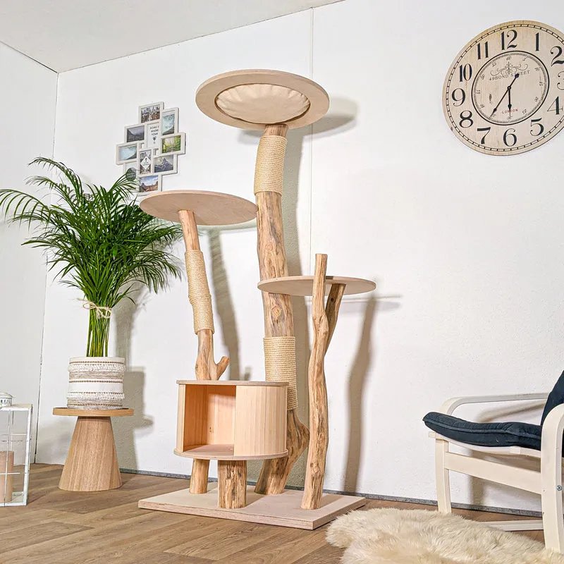 Naturkratzbaum 4433 Kratzbaum Natur Holz Design 175 cm hoch Katzenbaum