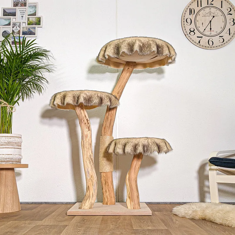 RESERVIERT - H+P - Naturkratzbaum 4431 Kratzbaum Natur Holz Design 135 cm hoch Katzenbaum