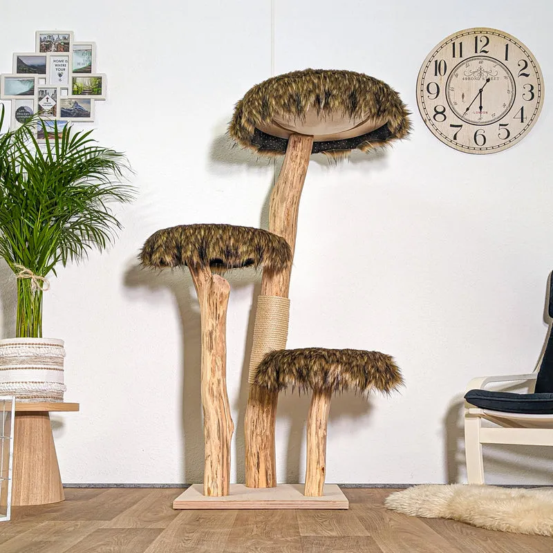 Naturkratzbaum 4430 Kratzbaum Natur Holz Design 155 cm hoch Katzenbaum