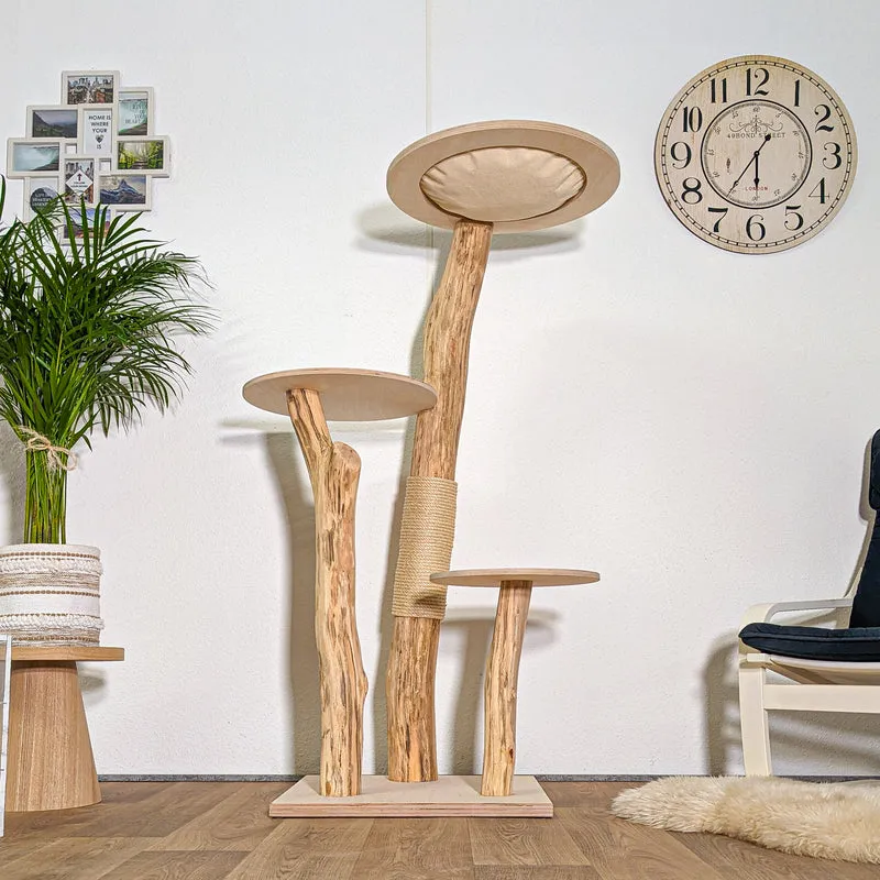 Naturkratzbaum 4430 Kratzbaum Natur Holz Design 155 cm hoch Katzenbaum
