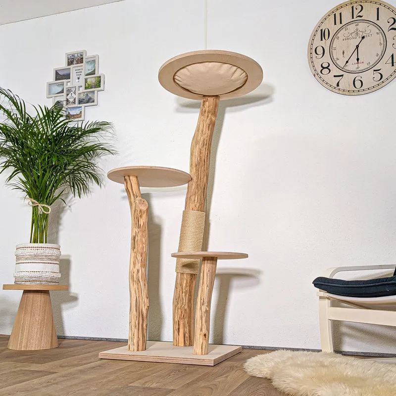 Naturkratzbaum 4430 Kratzbaum Natur Holz Design 155 cm hoch Katzenbaum