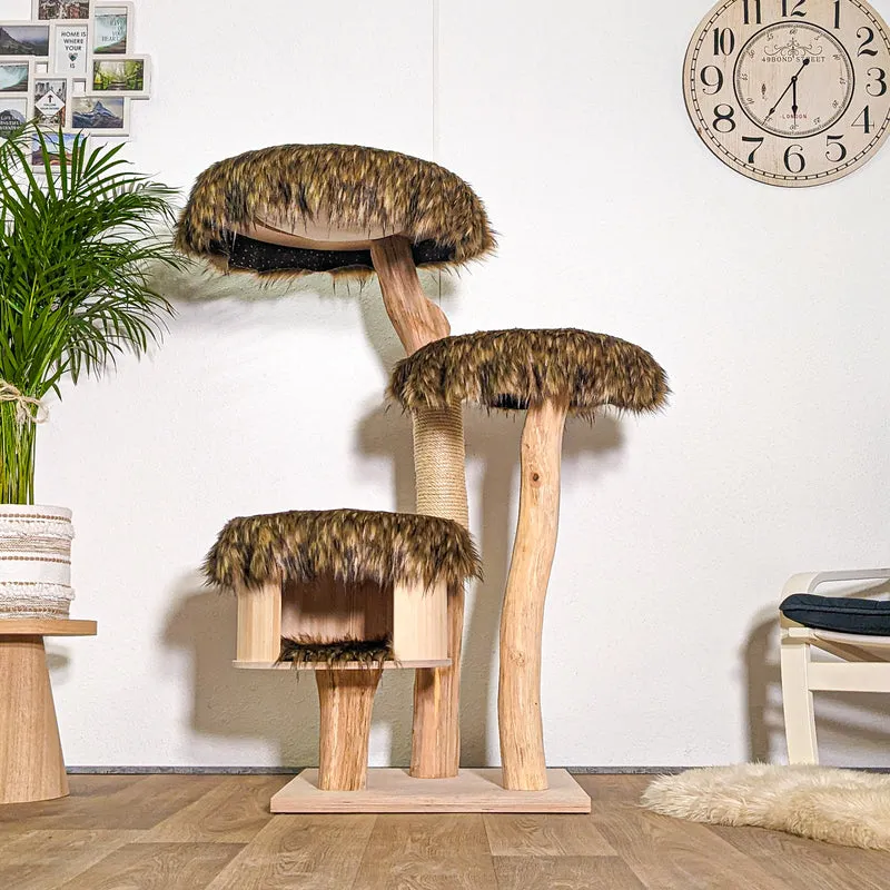 Naturkratzbaum 4429 Kratzbaum Natur Holz Design 132 cm hoch Katzenbaum