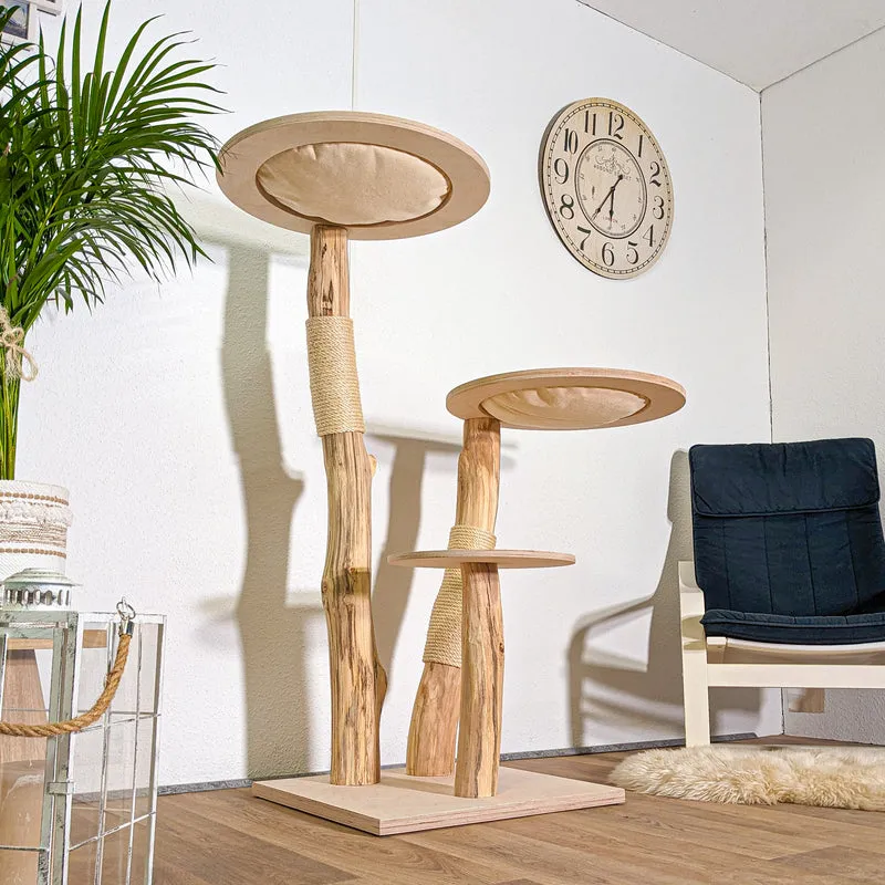 Naturkratzbaum 4428 Kratzbaum Natur Holz Design 135 cm hoch Katzenbaum