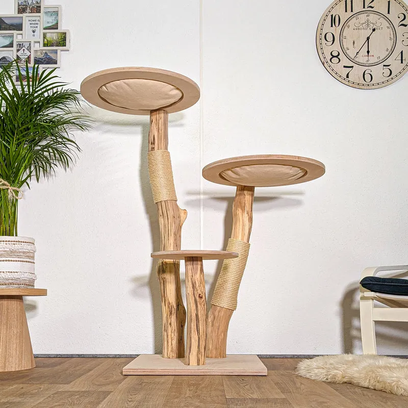 Naturkratzbaum 4428 Kratzbaum Natur Holz Design 135 cm hoch Katzenbaum