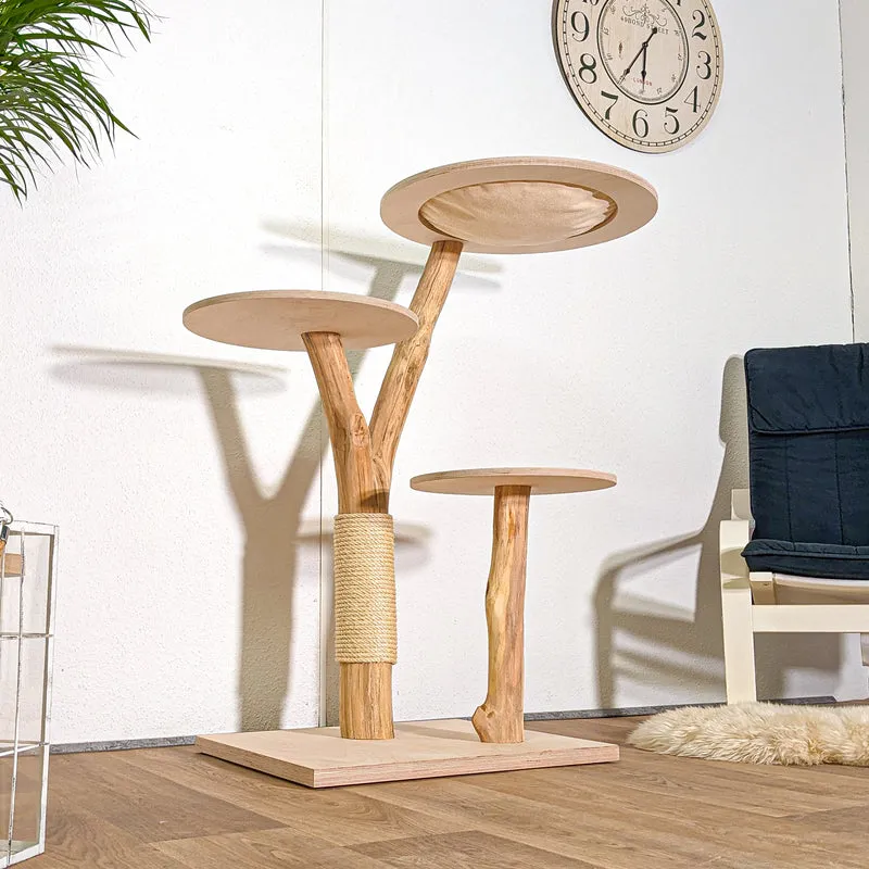 Naturkratzbaum 4427 Kratzbaum Natur Holz Design 114 cm hoch Katzenbaum