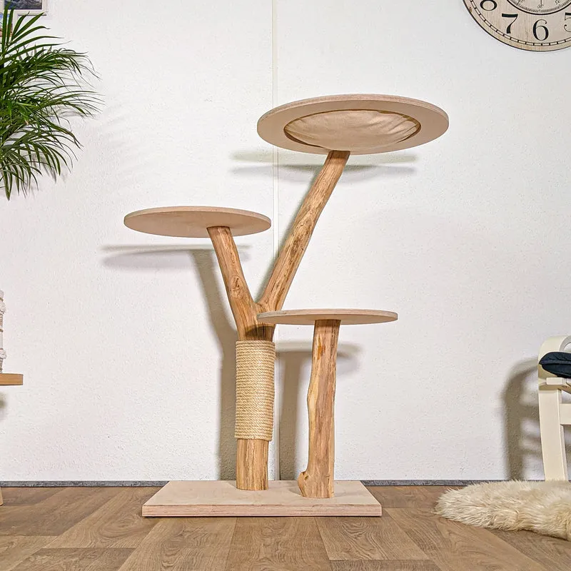 Naturkratzbaum 4427 Kratzbaum Natur Holz Design 114 cm hoch Katzenbaum