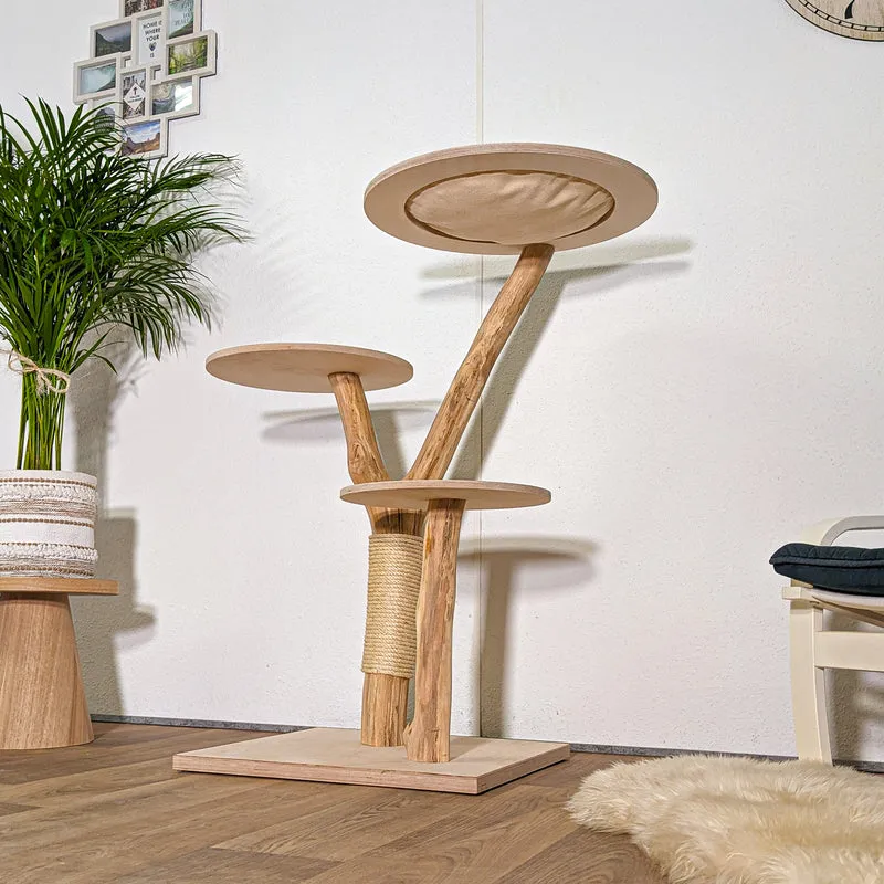Naturkratzbaum 4427 Kratzbaum Natur Holz Design 114 cm hoch Katzenbaum