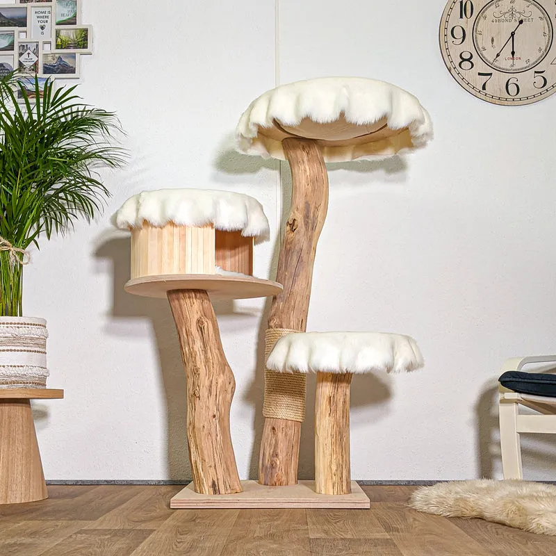 Naturkratzbaum 4426 Kratzbaum Natur Holz Design 135 cm hoch Katzenbaum