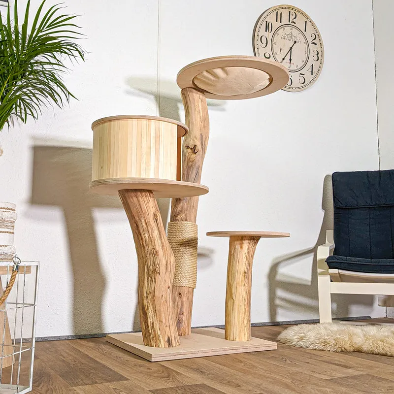 Naturkratzbaum 4426 Kratzbaum Natur Holz Design 135 cm hoch Katzenbaum
