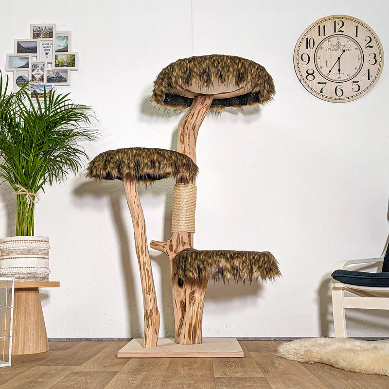 Naturkratzbaum 4424 Kratzbaum Natur Holz Design 145 cm hoch Katzenbaum