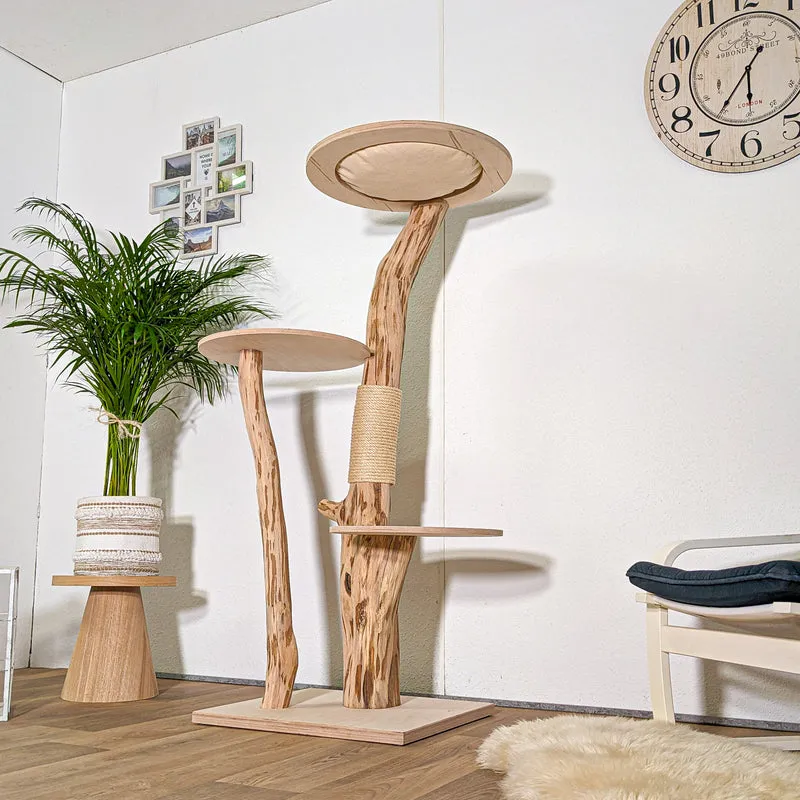 Naturkratzbaum 4424 Kratzbaum Natur Holz Design 145 cm hoch Katzenbaum