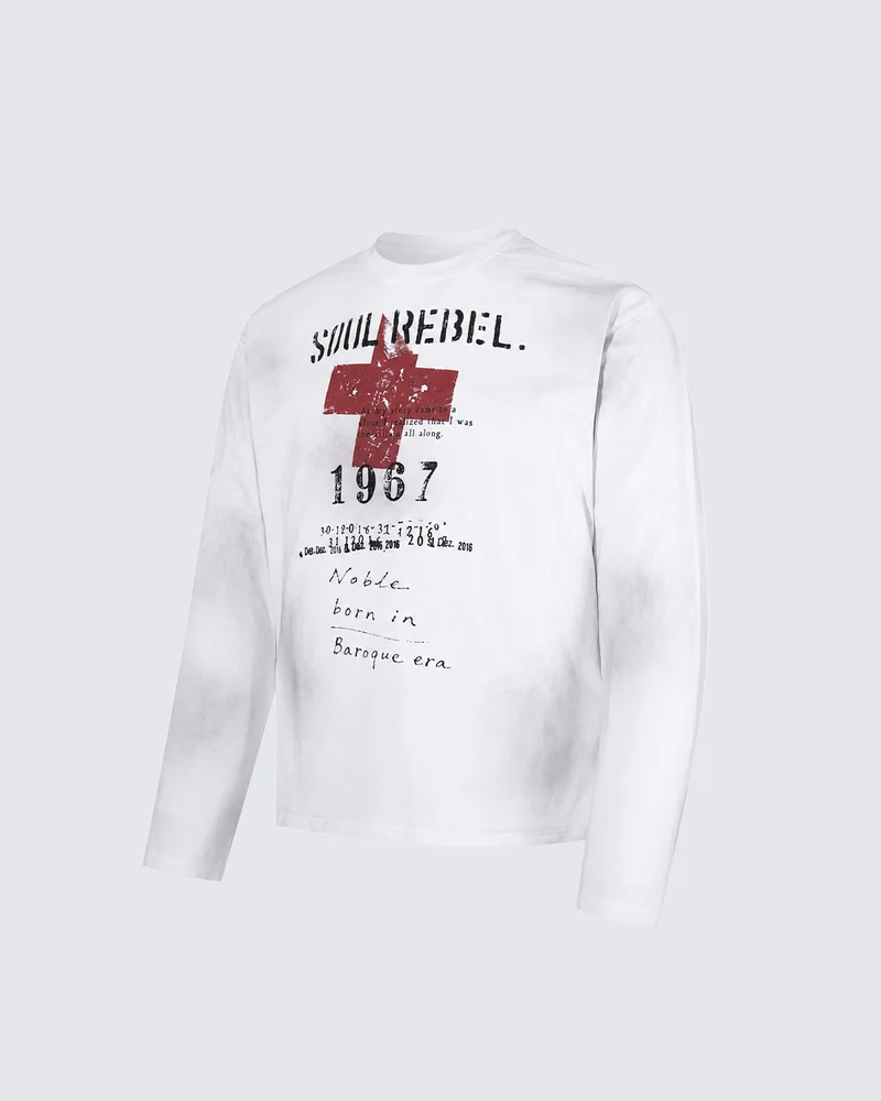 KIIKIO Dark Vintage Graphic Print Long Sleeve Tee