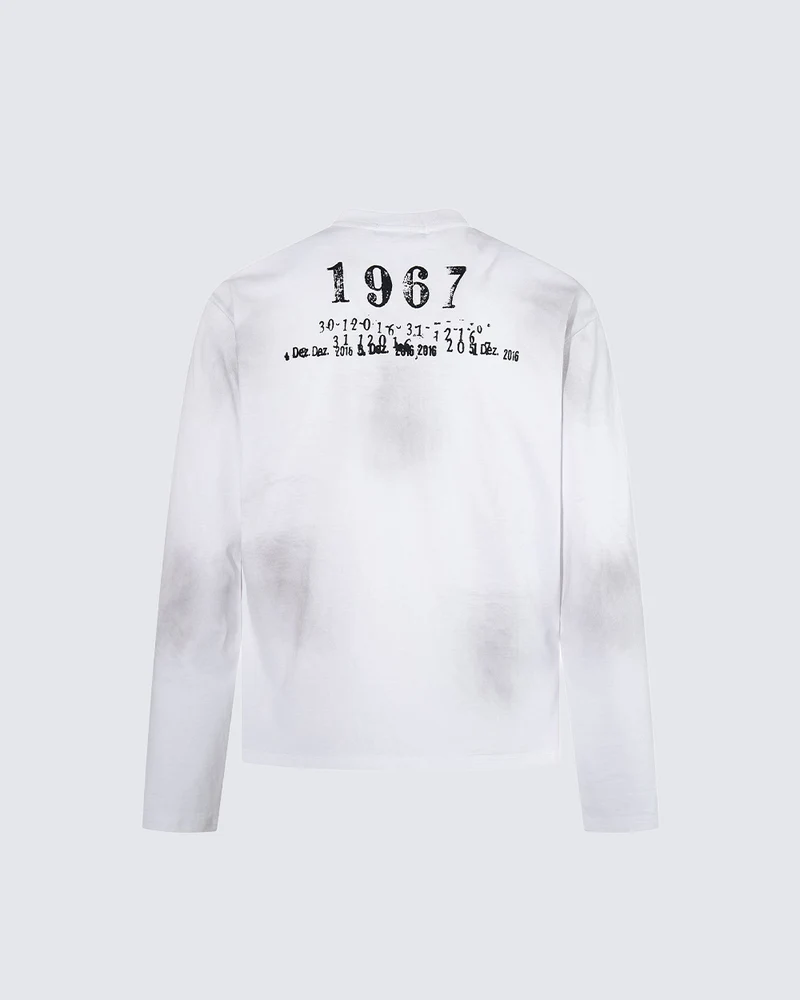 KIIKIO Dark Vintage Graphic Print Long Sleeve Tee