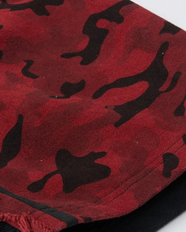 KIIKIO Retro Red Camouflage Wide Leg Pants