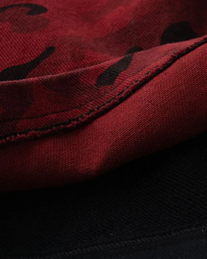 KIIKIO Retro Red Camouflage Wide Leg Pants