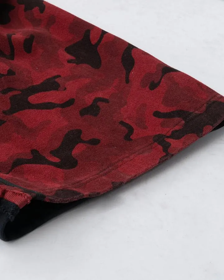 KIIKIO Retro Red Camouflage Wide Leg Pants