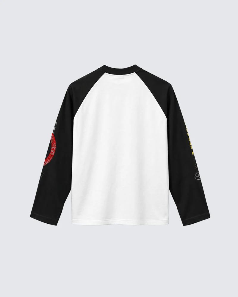 KIIKIO Retro Patchwork Art-Print Long-Sleeve T-shirt