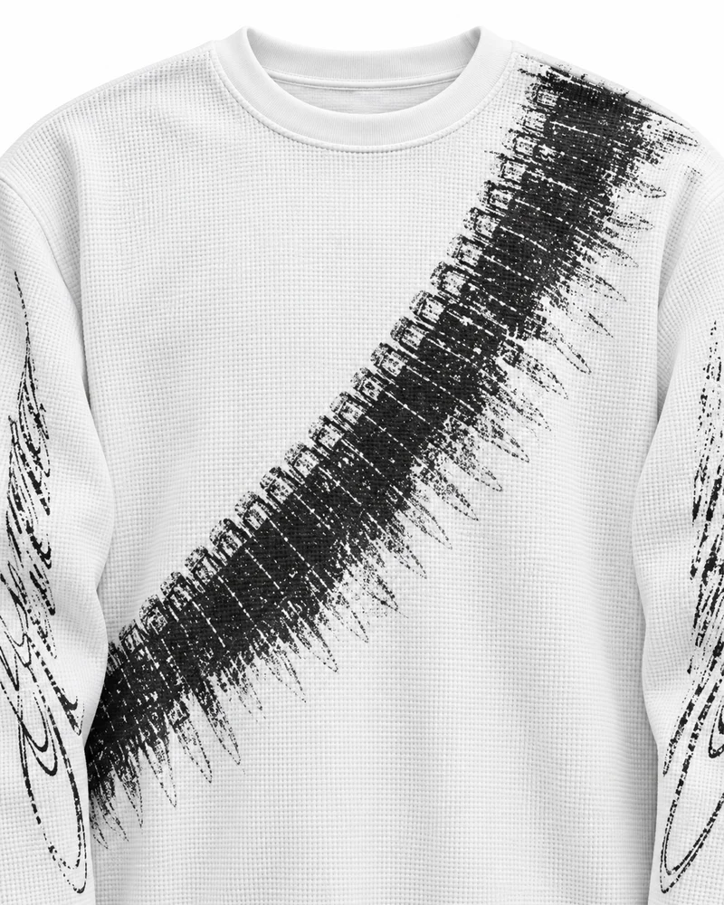 KIIKIO Minimalist Art-Print Long-Sleeve T-Shirt