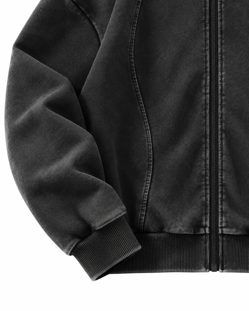 KIIKIO Minimalist Washed Oversized Zip-Up Hoodie