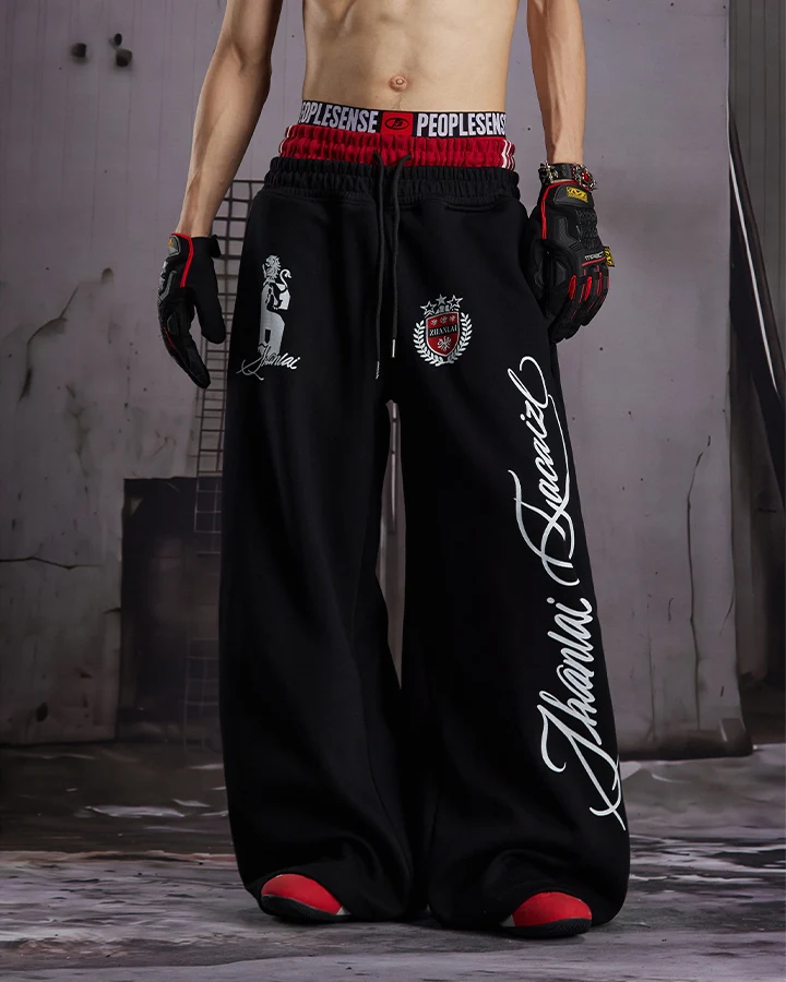KIIKIO Street Oversized Graphic Embroidery Casual Sweatpants