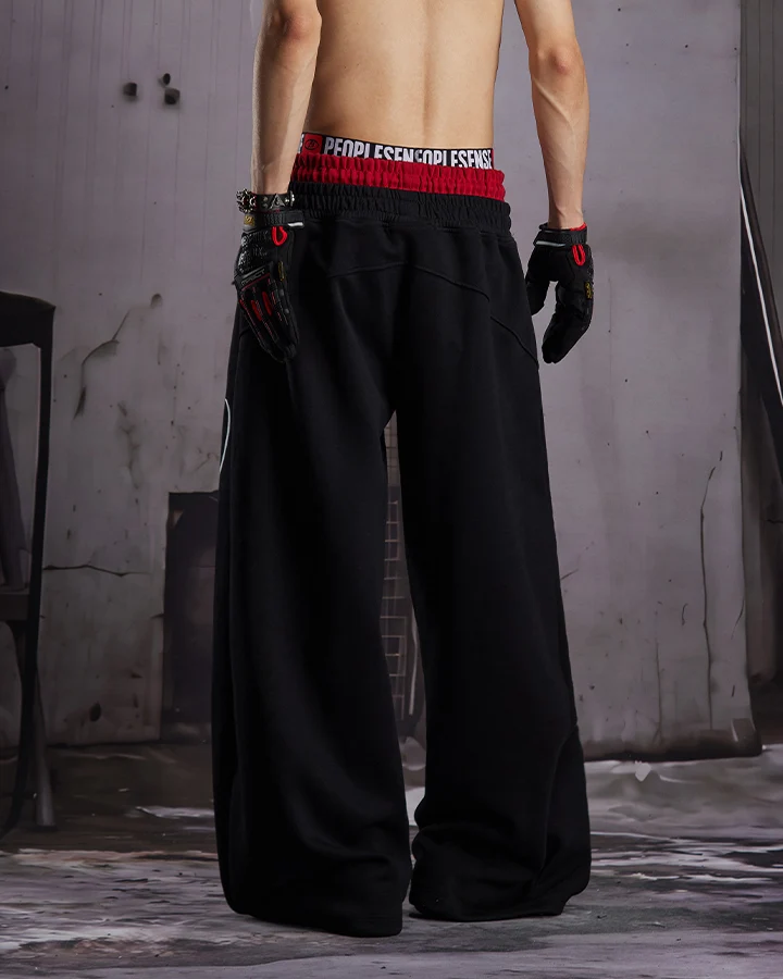 KIIKIO Street Oversized Graphic Embroidery Casual Sweatpants