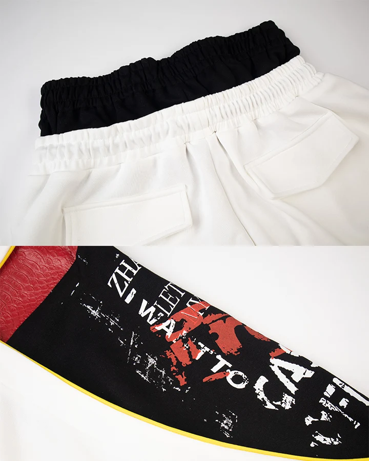 KIIKIO Street Patchwork Graphic Layered Casual Pants