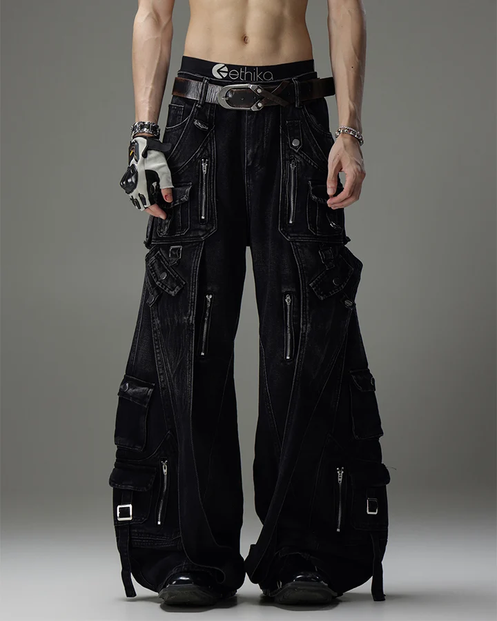 KIIKIO Utility Multi Pocket Layered Zipper Cargo Pants