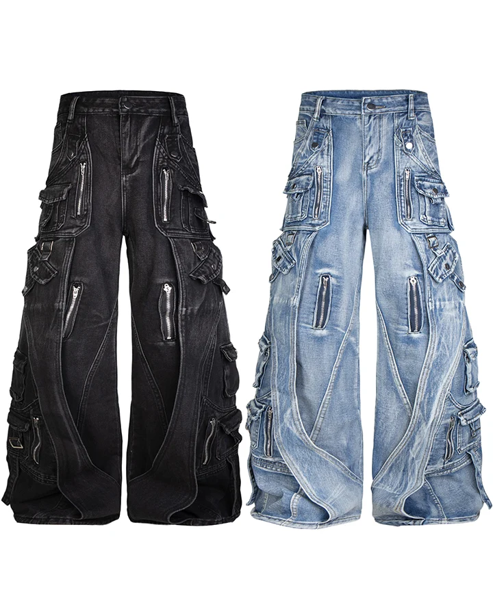 KIIKIO Utility Multi Pocket Layered Zipper Cargo Pants