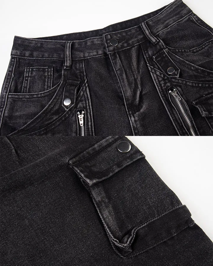 KIIKIO Utility Multi Pocket Layered Zipper Cargo Pants