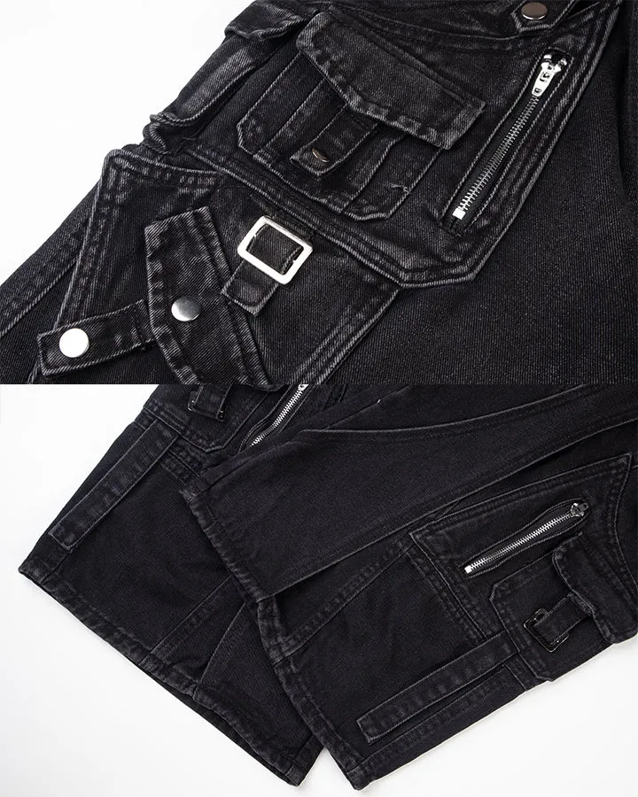 KIIKIO Utility Multi Pocket Layered Zipper Cargo Pants