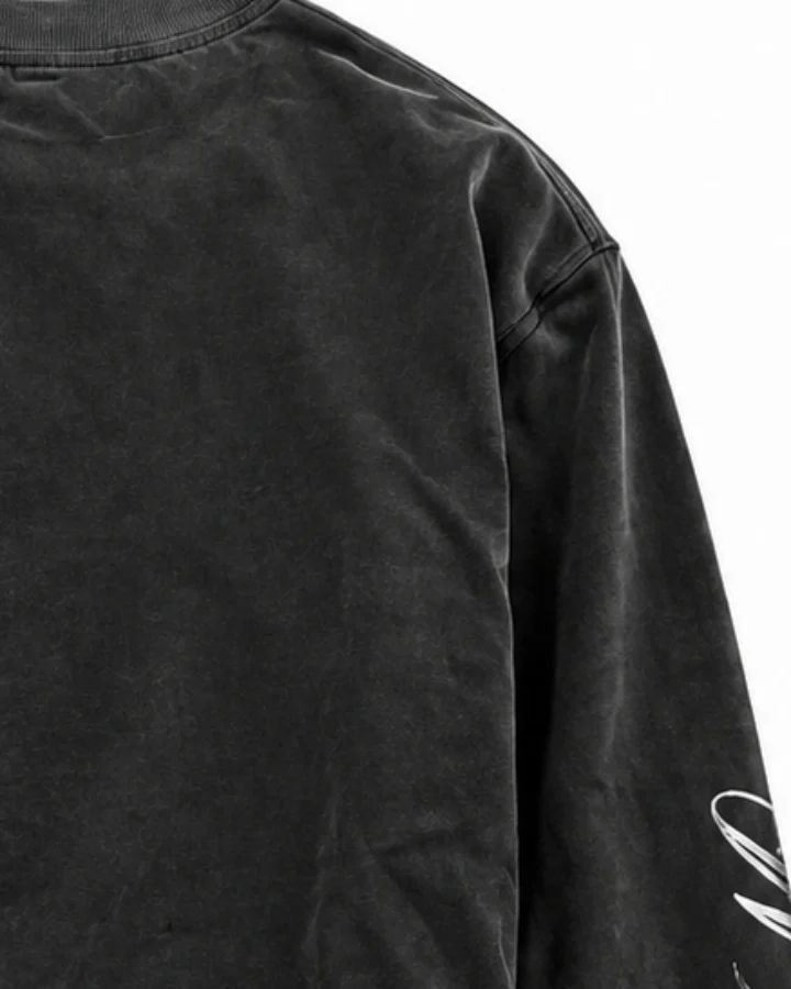 KIIKIO Retro Washed Graphic Long Sleeve T-Shirt