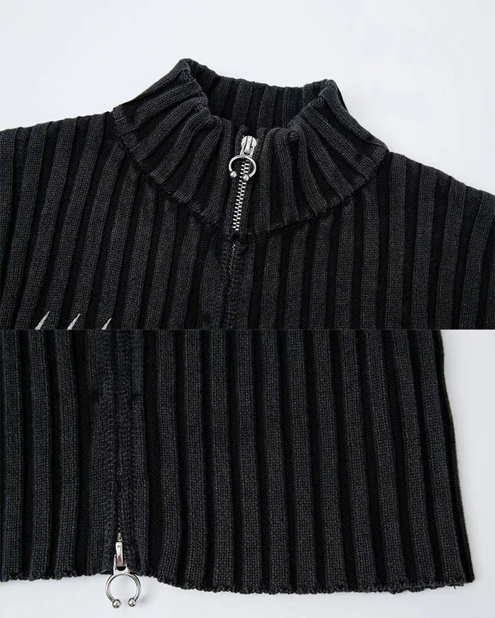 KIIKIO Gothic Zipper Sweater
