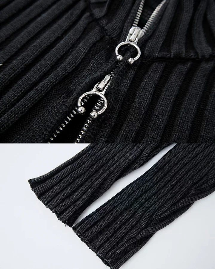 KIIKIO Gothic Zipper Sweater