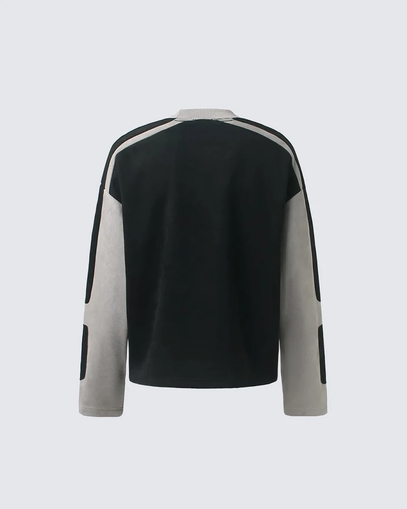 KIIKIO Gothic Embroidered Contrast Panel Long Sleeve Top