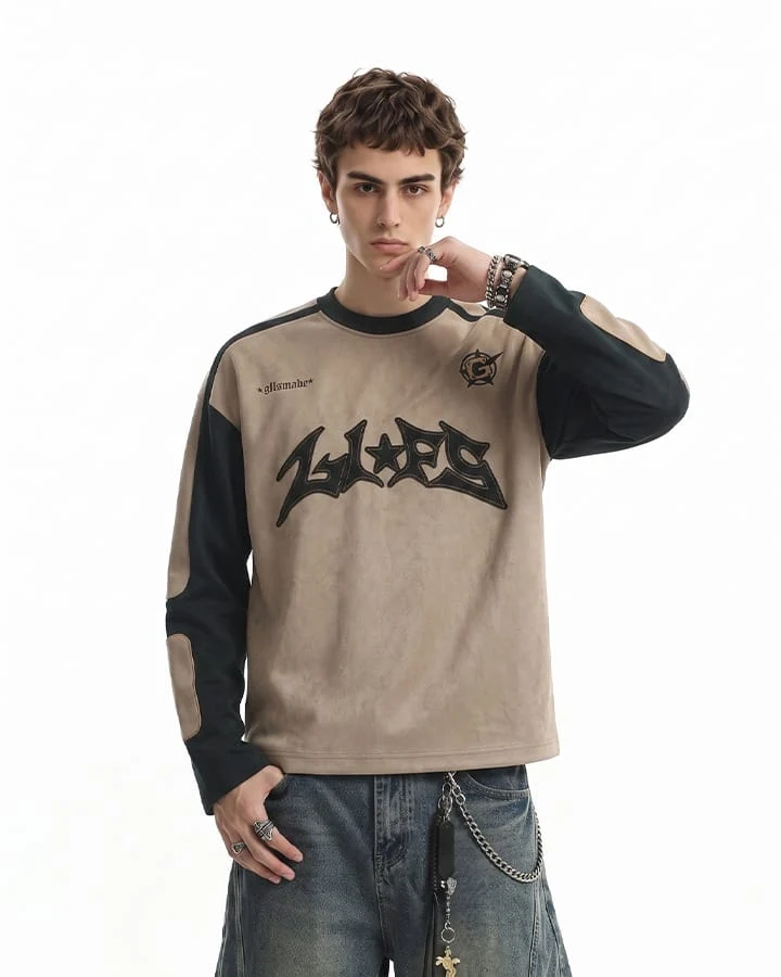 KIIKIO Gothic Embroidered Contrast Panel Long Sleeve Top