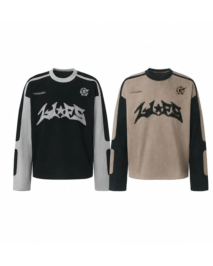 KIIKIO Gothic Embroidered Contrast Panel Long Sleeve Top