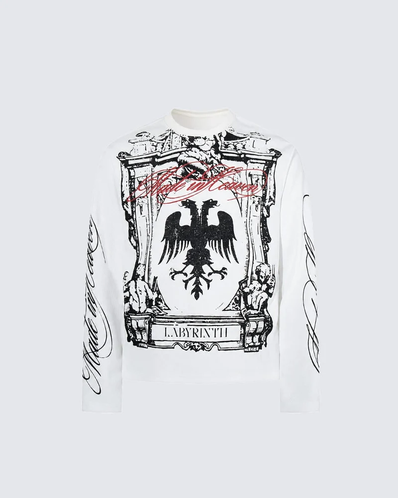 KIIKIO Gothic Eagle Graphic Long Sleeve Top