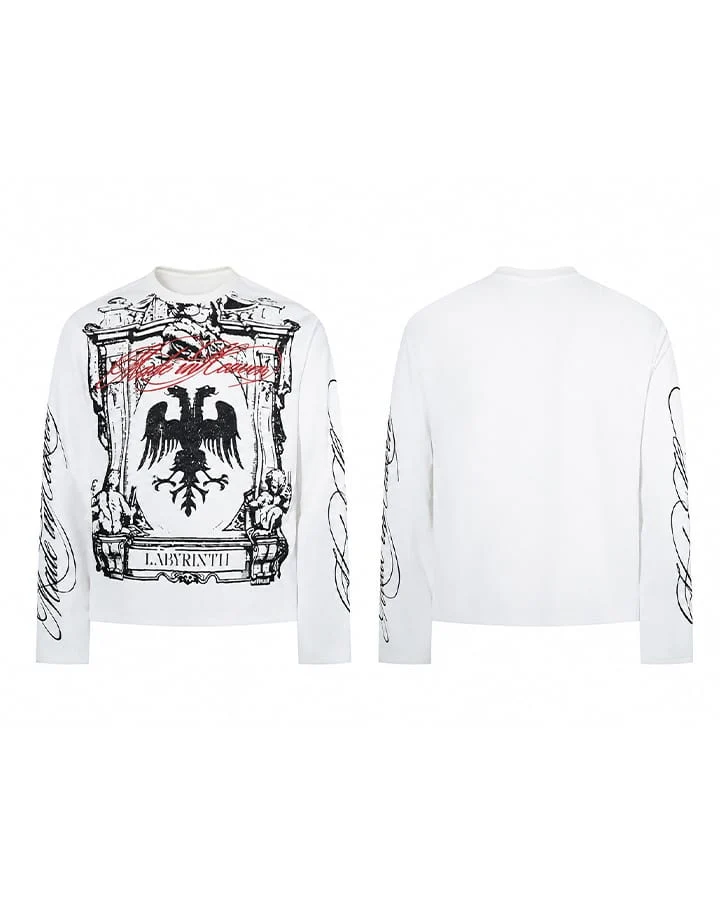 KIIKIO Gothic Eagle Graphic Long Sleeve Top